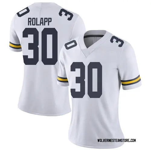 Women's Will Rolapp Michigan Wolverines Limited White Brand Jordan Football College Jersey