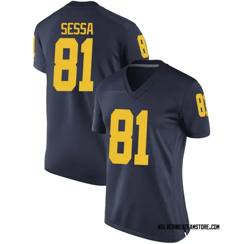 Women's Will Sessa Michigan Wolverines Replica Navy Brand Jordan Football College Jersey