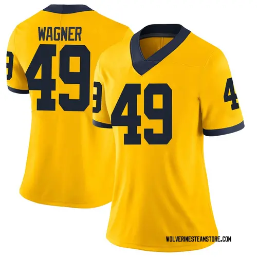 Women's William Wagner Michigan Wolverines Limited Brand Jordan Maize Football College Jersey