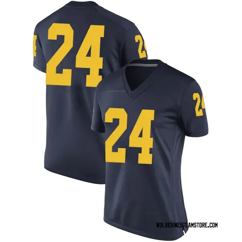 Women's Zach Charbonnet Michigan Wolverines Game Navy Brand Jordan Football College Jersey