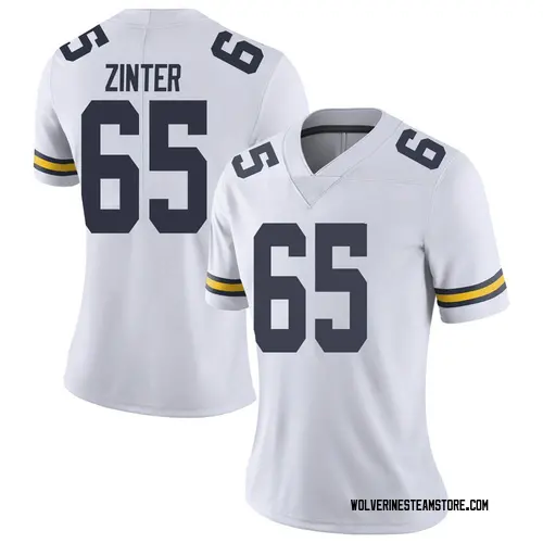 Women's Zak Zinter Michigan Wolverines Limited White Brand Jordan Football College Jersey