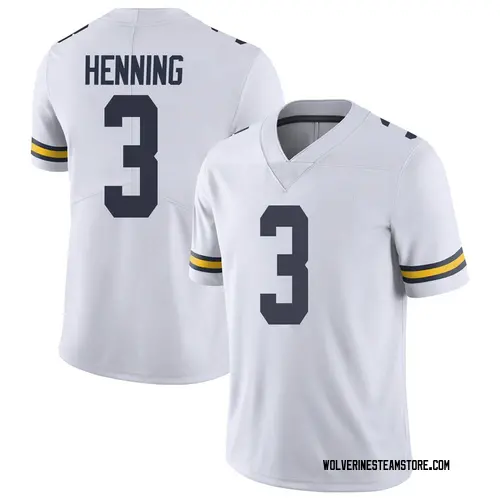 Youth A.J. Henning Michigan Wolverines Limited White Brand Jordan Football College Jersey
