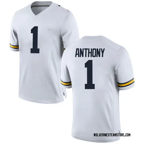 Youth Andrel Anthony Michigan Wolverines Game White Brand Jordan Football College Jersey
