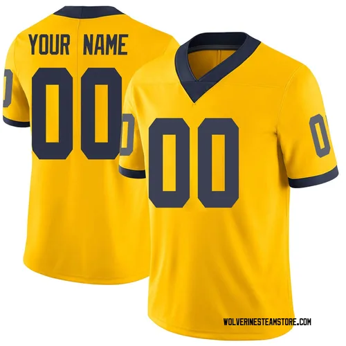 Youth Custom Michigan Wolverines Limited Maize Football College Jersey