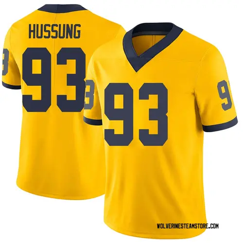 Youth Cole Hussung Michigan Wolverines Limited Brand Jordan Maize Football College Jersey