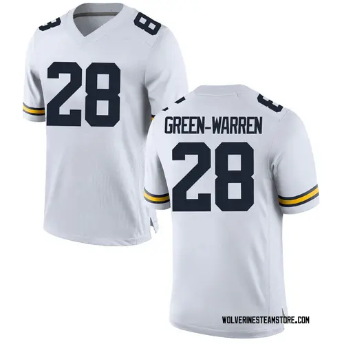 Youth Darion Green-Warren Michigan Wolverines Game White Brand Jordan Football College Jersey