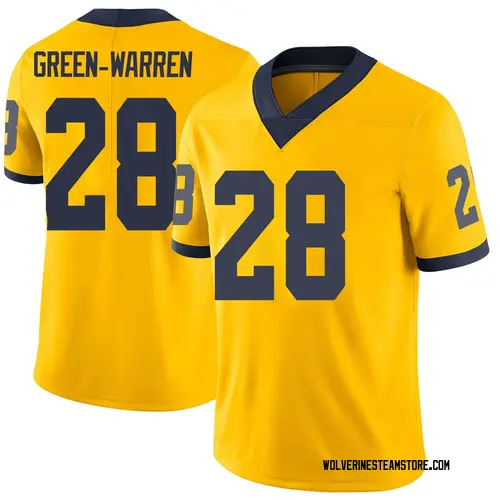 Youth Darion Green-Warren Michigan Wolverines Limited Green Brand Jordan Maize Football College Jersey