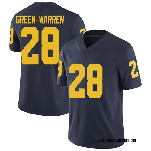 Youth Darion Green-Warren Michigan Wolverines Limited Green Brand Jordan Navy Football College Jersey