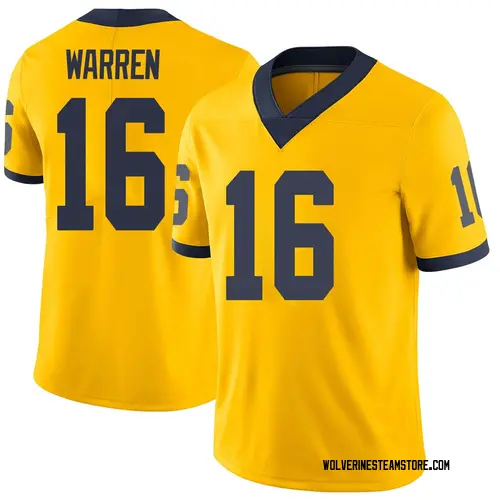 Youth Davis Warren Michigan Wolverines Limited Brand Jordan Maize Football College Jersey