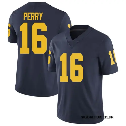 Youth Jalen Perry Michigan Wolverines Limited Navy Brand Jordan Football College Jersey