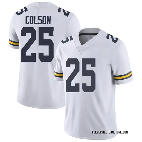 Youth Junior Colson Michigan Wolverines Limited White Brand Jordan Football College Jersey