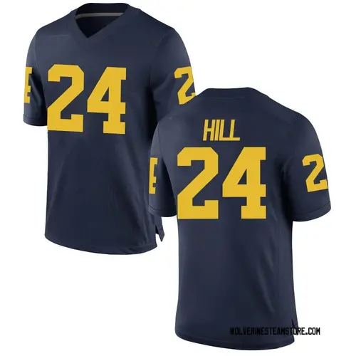 Youth Lavert Hill Michigan Wolverines Replica Navy Brand Jordan Football College Jersey