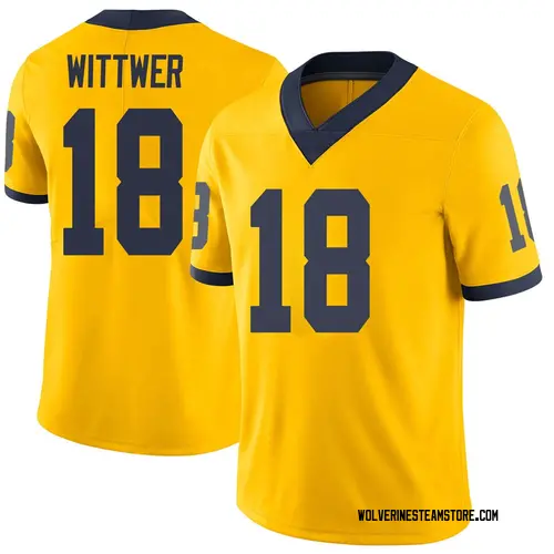 Youth Max Wittwer Michigan Wolverines Limited Brand Jordan Maize Football College Jersey