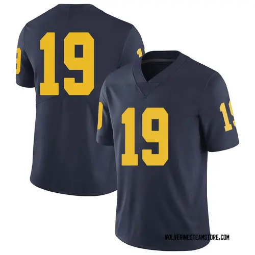 Youth Mike Sainristil Michigan Wolverines Limited Navy Brand Jordan Football College Jersey