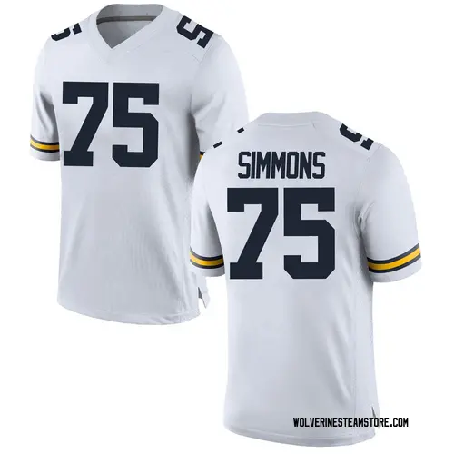 Youth Peter Simmons Michigan Wolverines Game White Brand Jordan Football College Jersey