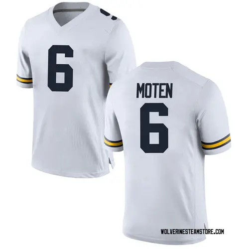 Youth R.J. Moten Michigan Wolverines Game White Brand Jordan Football College Jersey